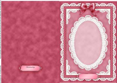 A5 Pearls, Lace and Ribbon Plain Card Base
