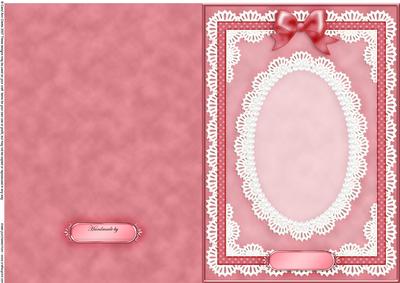 A5 Pearls, Lace and Ribbon Plain Card Base