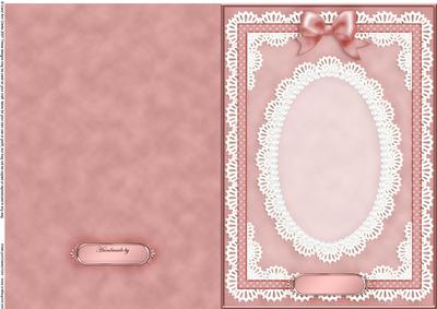 A5 Pearls, Lace and Ribbon Plain Card Base