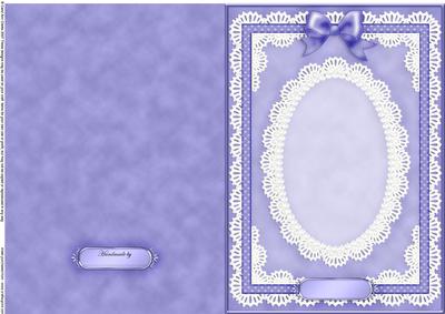 A5 Pearls, Lace and Ribbon Plain Card Base