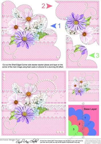 A Touch of Elegance Flowers, Pearls and Lace Shell Edged Corner Side Stacker