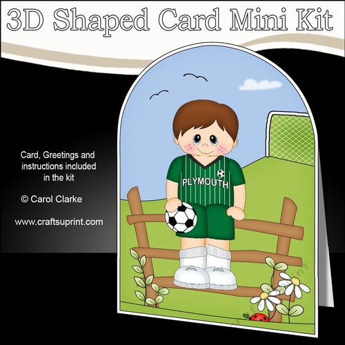 3D Shaped Card Kit - Little Footballer Plays for Plymouth