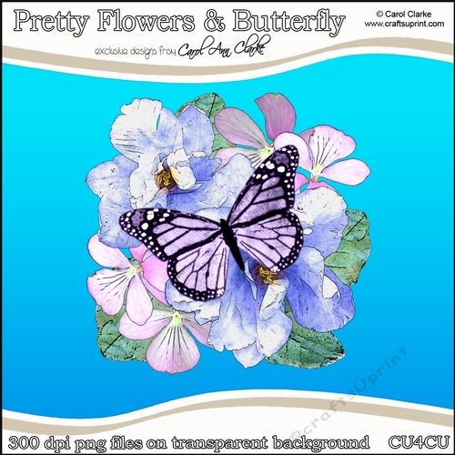 Pretty Flowers & Butterfly - CU4CU Digital Clip Art Set