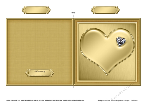 Romantic Enamel Heart - Cut and Fold Card 
