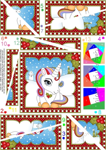Christmas Unicorn Twisted Spiral Side Stacker