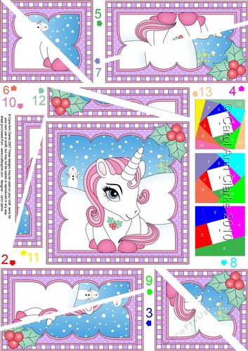 Christmas Unicorn Twisted Spiral Side Stacker