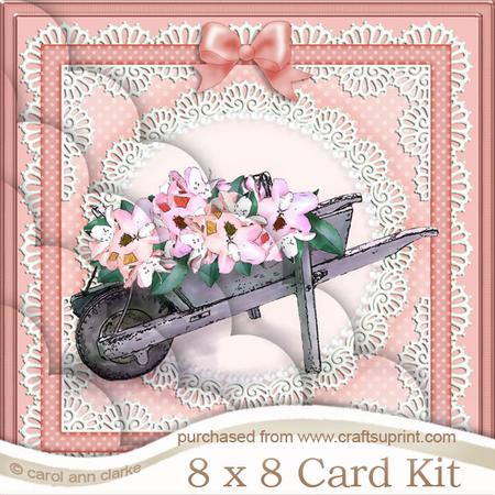 8 x 8 Flower Filled Wheelbarrow Kit with Scalloped Corners