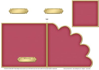 Cut and Fold Shell Corner Card Plain Card Base