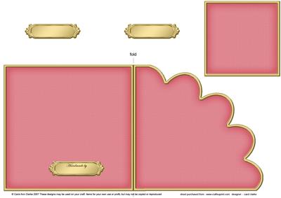 Cut and Fold Shell Corner Card Plain Card Base