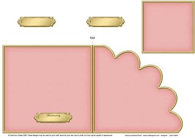 Cut and Fold Shell Corner Card Plain Card Base