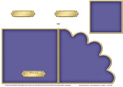 Cut and Fold Shell Corner Card Plain Card Base