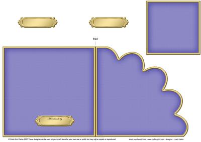 Cut and Fold Shell Corner Card Plain Card Base