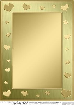 A4 Metallic Romantic Hearts Plain Card Base