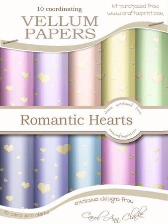 Metallic Romantic Hearts Matching Vellum Kit