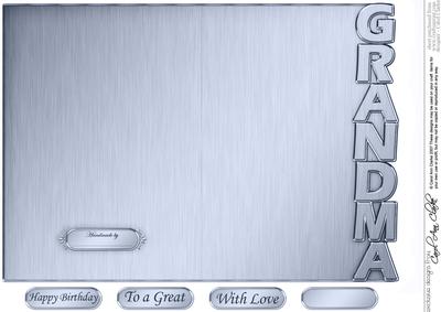 5 x 7 Elegant Metallic Grandma Shaped Card