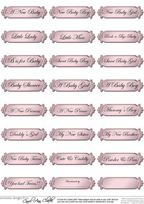 Metallic Baby Greetings Text Plates