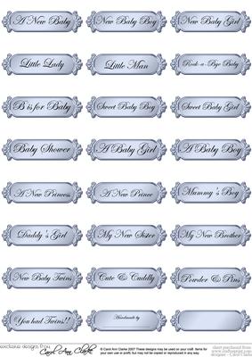 Metallic Baby Greetings Text Plates