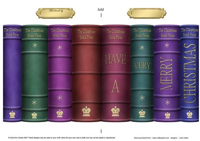 Merry Christmas Books Shaped Card