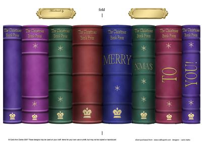 Merry Christmas Books Shaped Card