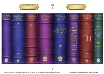 Merry Christmas Books Shaped Card