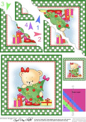 Rosie's Xmas Tree Scallop Corner Side Stacker Topper