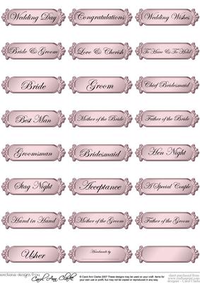 Metallic Wedding Greetings Text Plates