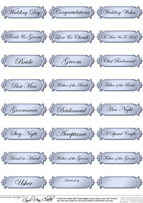 Metallic Wedding Greetings Text Plates