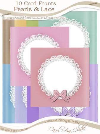 Square Pearls and Lace Card Fronts Kit