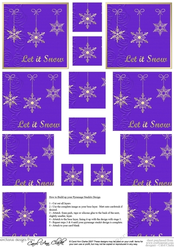 Xmas Let it Snowflakes - Pyramage sheet