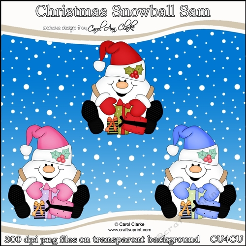 Christmas Snowball Sam - CU4CU Digital Clip Art Set