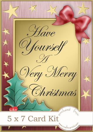 5 x 7 Elegant Christmas Greetings Kit with 3D Decoupage