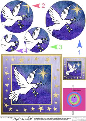 Xmas Dove Circle Pyramage Topper