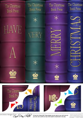 8 x 8 Merry Christmas Books Scalloped Corner Topper