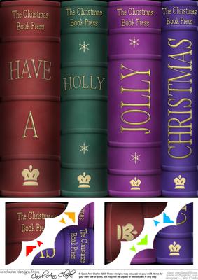 8 x 8 Merry Christmas Books Scalloped Corner Topper