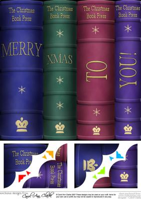 8 x 8 Merry Christmas Books Scalloped Corner Topper