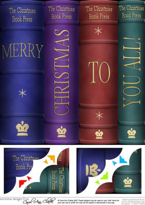 8 x 8 Merry Christmas Books Scalloped Corner Topper