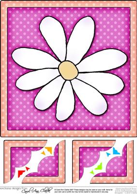 8 x 8 Daisy Scalloped Corner Topper