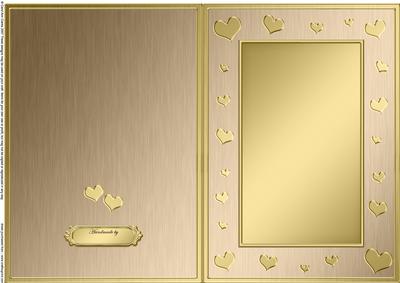 A5 Metallic Romantic Hearts Plain Card Base