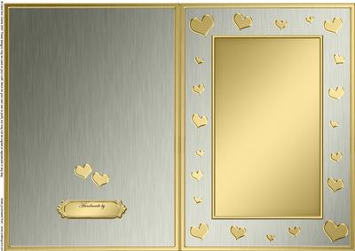 A5 Metallic Romantic Hearts Plain Card Base
