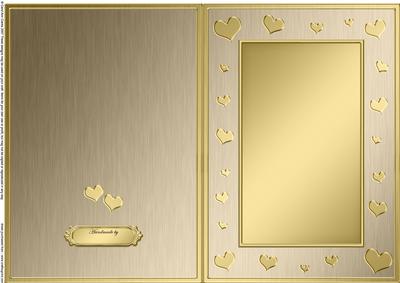A5 Metallic Romantic Hearts Plain Card Base