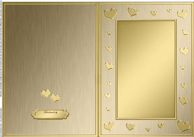 A5 Metallic Romantic Hearts Plain Card Base