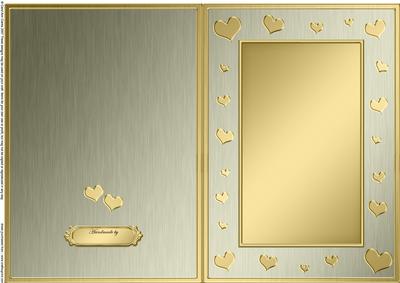 A5 Metallic Romantic Hearts Plain Card Base