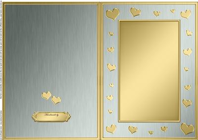 A5 Metallic Romantic Hearts Plain Card Base