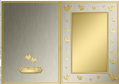 A5 Metallic Romantic Hearts Plain Card Base