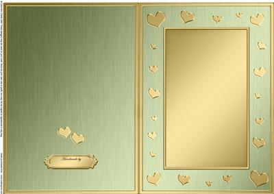 A5 Metallic Romantic Hearts Plain Card Base