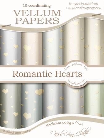 Metallic Romantic Hearts Matching Vellum Kit