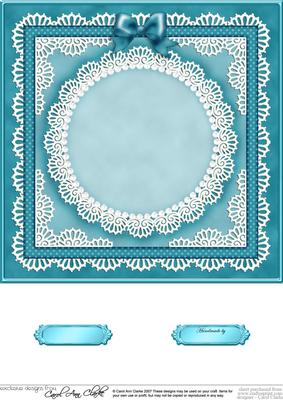 8 x 8 Pearls, Lace and Ribbon Plain Card Base
