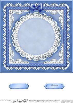 8 x 8 Pearls, Lace and Ribbon Plain Card Base