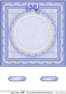 8 x 8 Pearls, Lace and Ribbon Plain Card Base