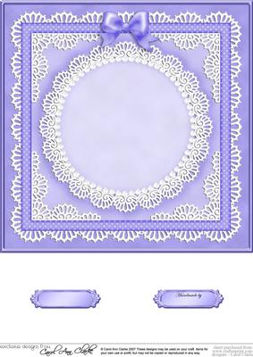 8 x 8 Pearls, Lace and Ribbon Plain Card Base